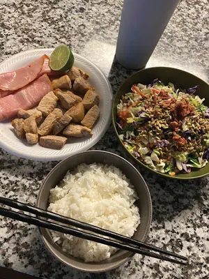 自炊した食事